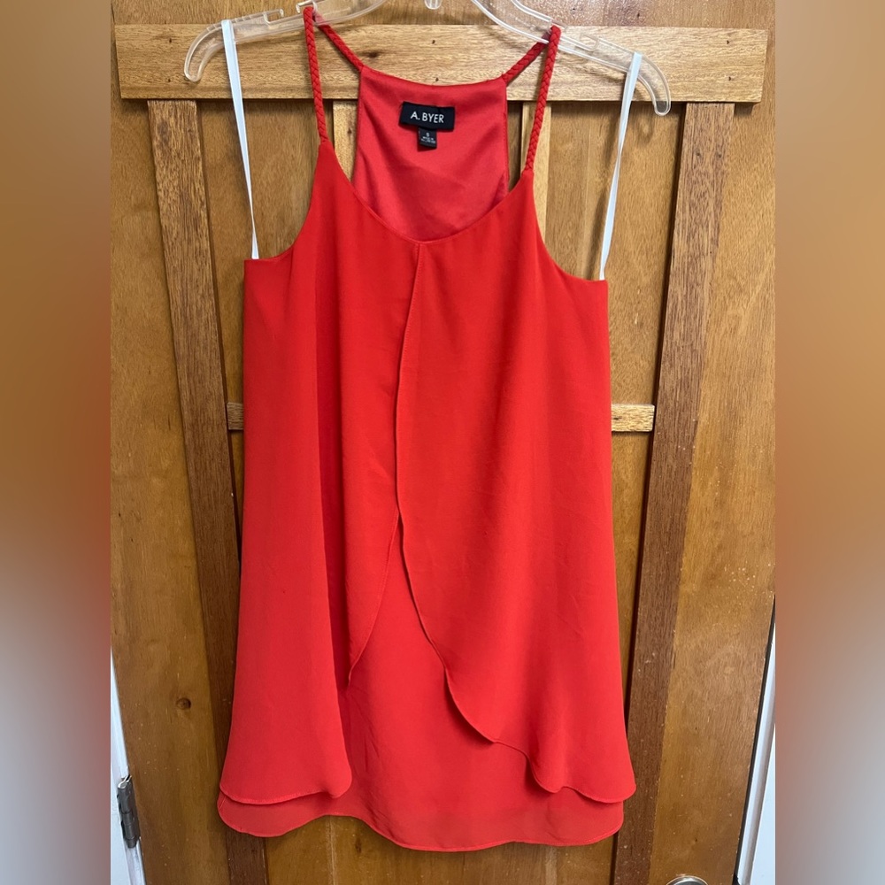 A. Byer Juniors Sleeveless Red Dress Size S